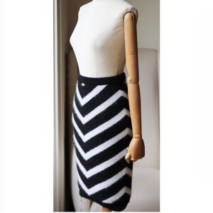 Authentic Balmain Angora Chevron Skirt